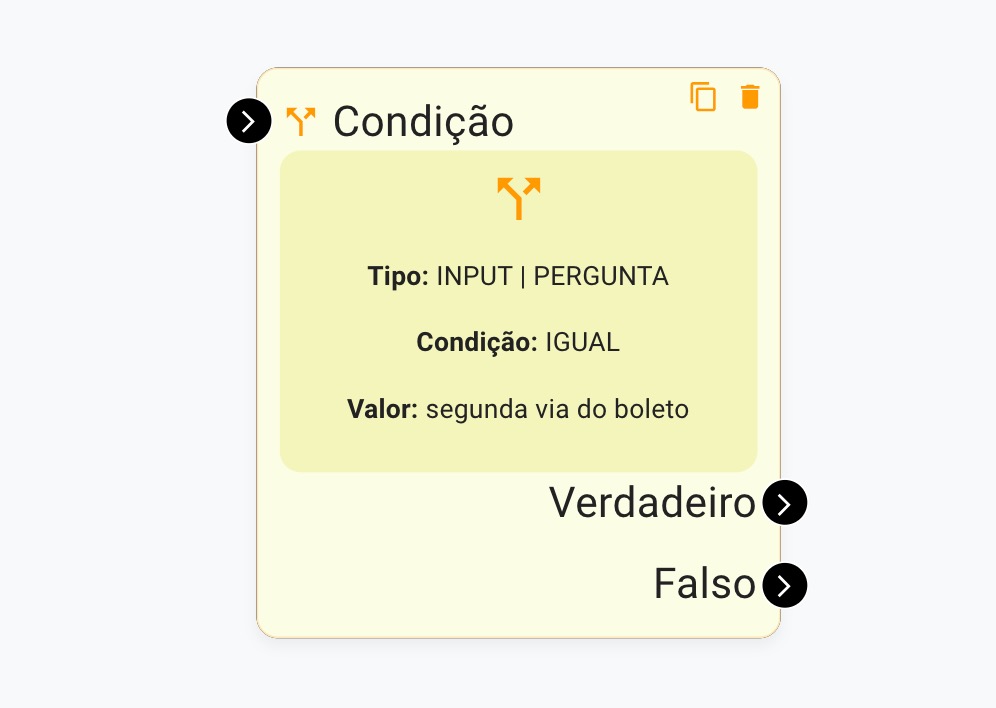 FlowBuilder Bloco de Condição